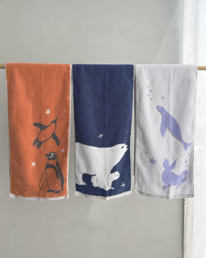 amife petit Imabari Slim Towel, Reversible Animal Print (Octopus)