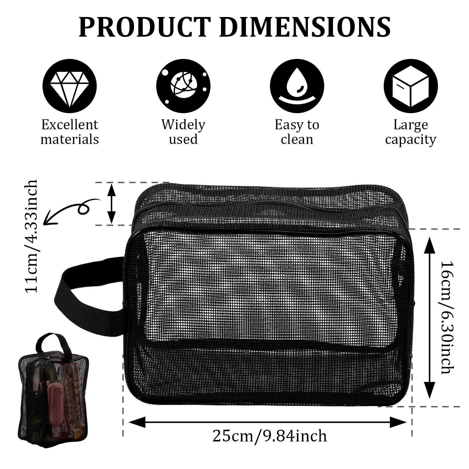 

Mesh Shower Bag Nylon Bathing Bag with Carry Strap Portable Toiletry Pouch Travel Makeup Storage Holder Bathroom Accessories