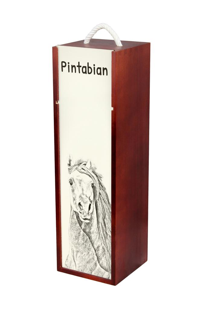 Pintabian - Wine Box with a Horse, Alcohol Box with Graphics, Personalized Gift Box from the Art-Dog Brand