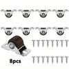 8pcs Caster Wheels Set Rubber Non Swivel Casters Heavy Duty Fixed Stationary Wheel with 16pcs Screws for Furniture Trolley Shelf