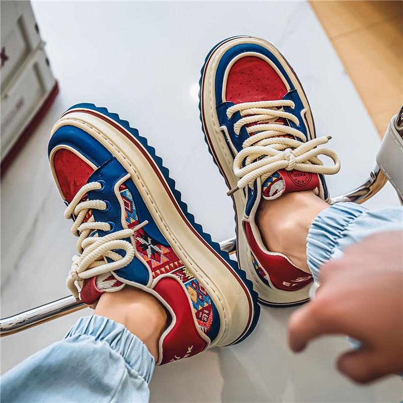 New Men's Canvas Shoes Comfortable and Breathable Leisure Sports Shoes Outdoor Hiking Thick Soled Sneakers Men's Running Shoes