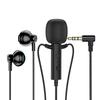 For Live Broadcast Karaoke with Clip Lapel Mic Earphones Portable 3.5mm In-ear Headset Surround Sound Earphones for Online Gamer