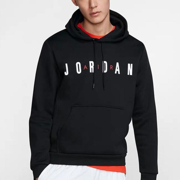 Jordan Alphabet Print Sportliche Freizeit Kapuzenjacke Herren Hoodie Schwarz DC9091-010