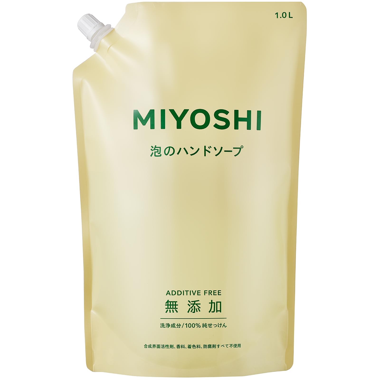 MIYOSHI Foaming Hand Soap Refill Additive-Free 1.0L