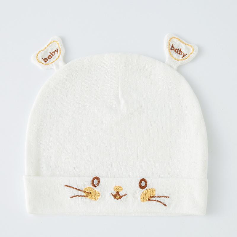 

Весна Осень Шапочка из чистого хлопка для новорожденных - Тонкая, Бесшовная, Защита родничка M (37 cm circumference, 4-12 months)