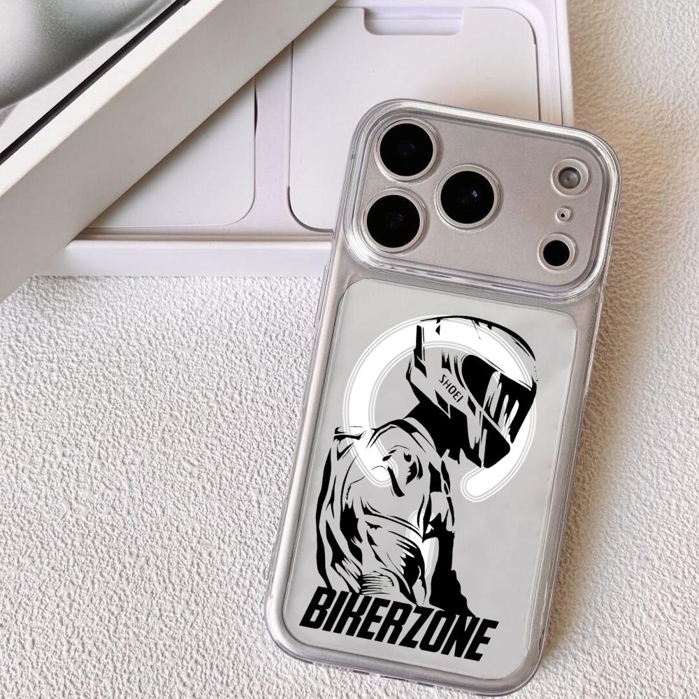 

Motorcycle Helmet Phone Case For iPhone 17 16 15 14 13 12 Pro Max Plus With Magnetic Crystal Clear Case Wireless Charge iPhone17 Pro Max