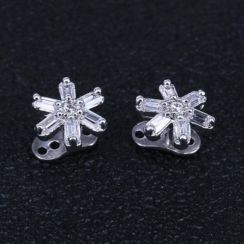 Gioielli per Piercing al Corpo in Acciaio Inossidabile Ancore Dermiche Incastonate di Cristallo Set Accessori di Grado Impiantabile Microdermal