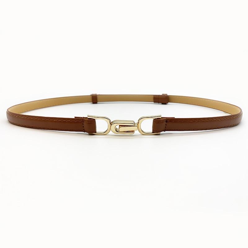 1 PCS Adjustable No Hole Matte Buckle Women Belt Slim PU Leather Strap For Dresses Shirts Black Waistband Fashion Accessory