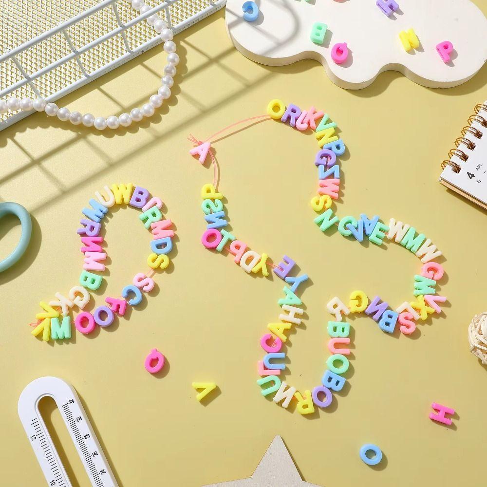 700Pcs DIY Crafts Alphabet Beads Straight-Hole DIY Jewelry Beads Bead Stringing Materials Necklaces
