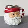 Santa Coffee Mug Stainless Steel Water Cup Hot Beverages Mugs Christmas Themed Drinkware Unique Holiday Gifts for Friends