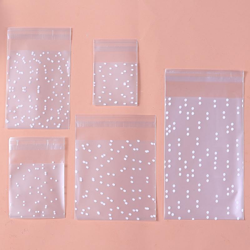 Frosted Polka Dot Snowflake Cookie Packaging Bag for Biscuits and Nougats