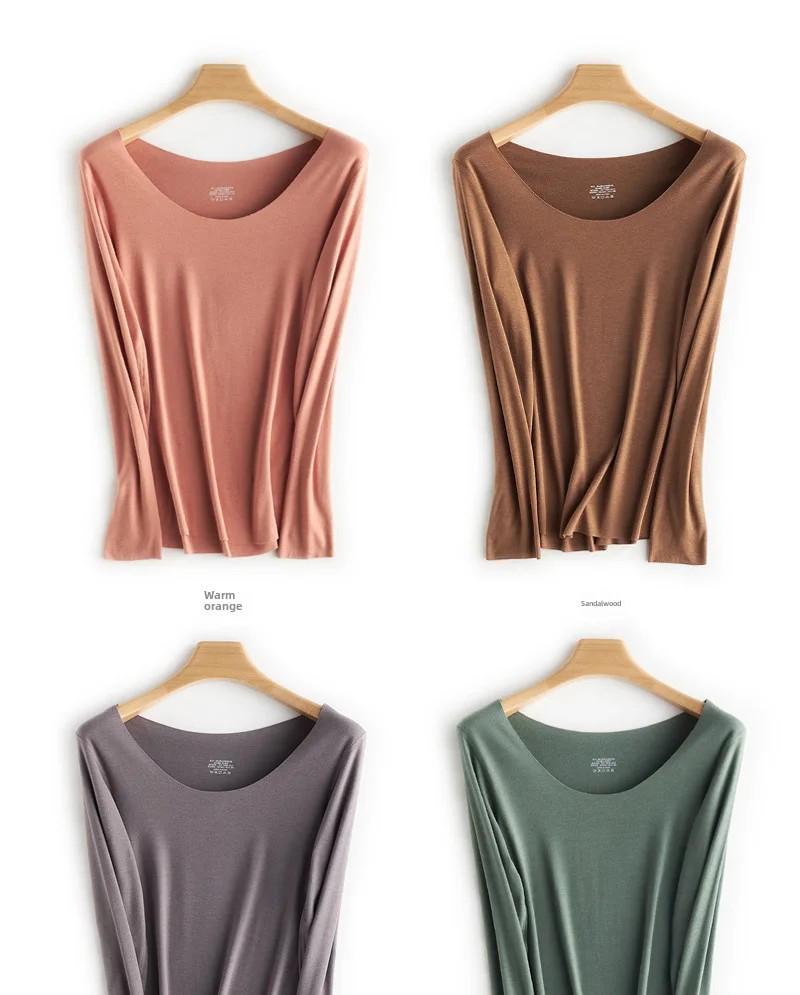 Autumn/Winter Slim Fit German Velvet Thermal Pullover - Solid Color Long Sleeve Round Neck Top