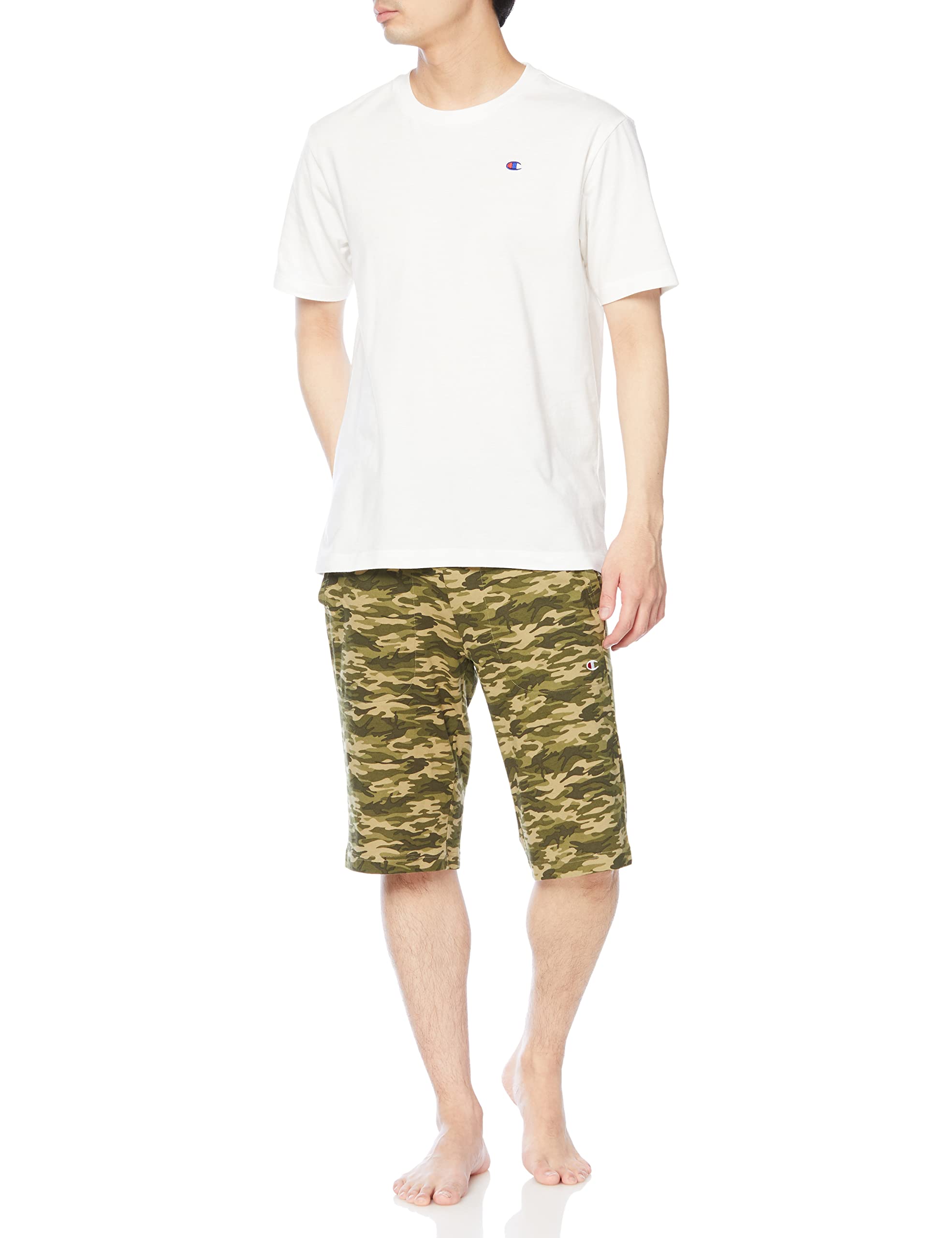 

Room Wear Cotton Sheeting Short Sleeve Short Pants White M [Champion] 100% Men s білий