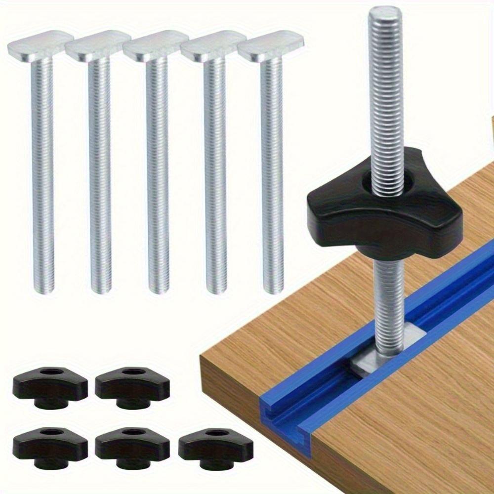 5Pcs/8Pcs T Track Bolts Knob Kit Track Sliding Nut T-Slider T Slot T Bolt for Woodworking Jigs Fixtures Tools Kit Accessories DIY