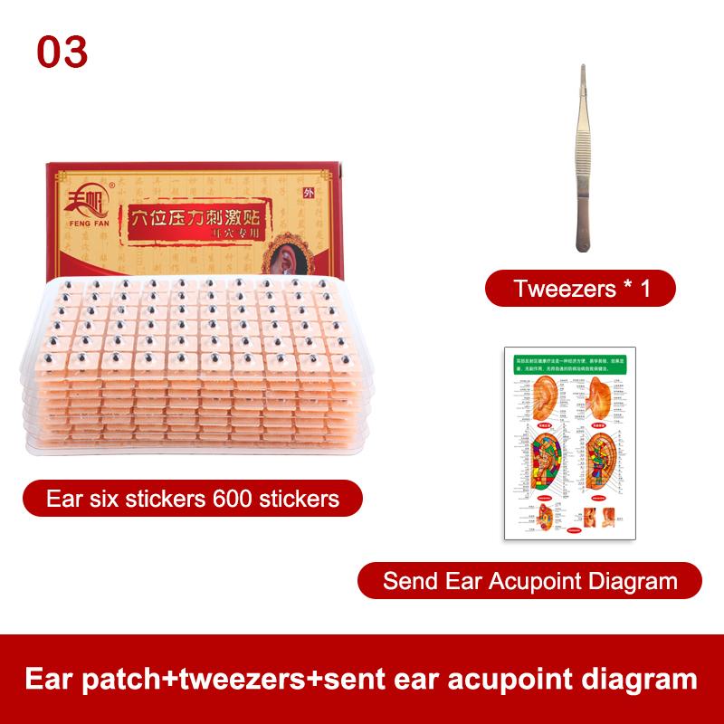600 Cerotti Cura dell'Orecchio Pietra Rossa Agopuntura Auricolare Terapia con Cerotti Agopuntura Semi Adesivo Auricolare Kit di Auricoloterapia