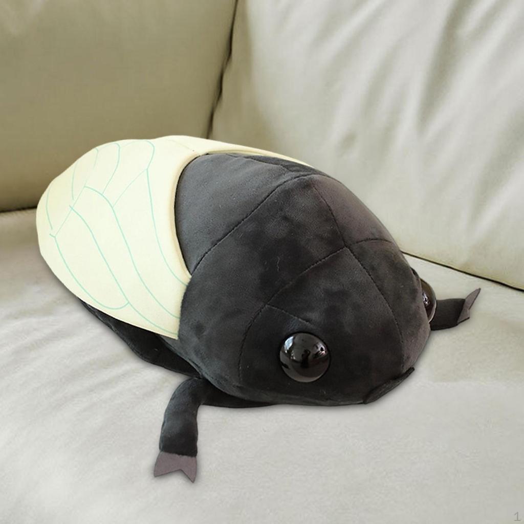 Décoration Cigale 48cm Coussin Animal en Peluche Poupée de Dessin Animé pour Enfants Garçons et Filles Adultes