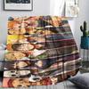 One Piece Character Print Flannel Blanket,High Quality Comfortable for All Seasons,Home Decor,Warmth and Comfort,Perfect for Christmas Gifts