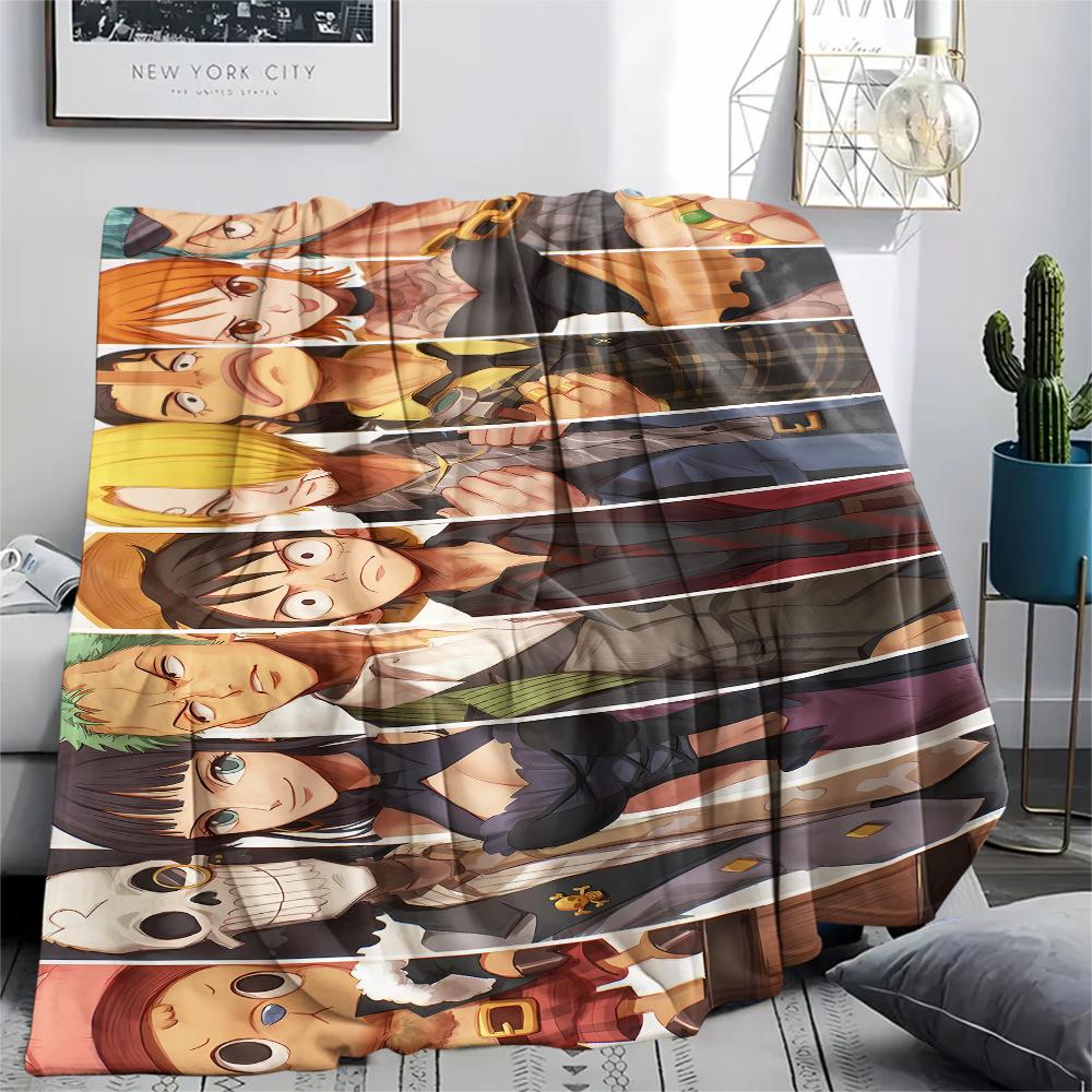One Piece Character Print Flannel Blanket,High Quality Comfortable for All Seasons,Home Decor,Warmth and Comfort,Perfect for Christmas Gifts