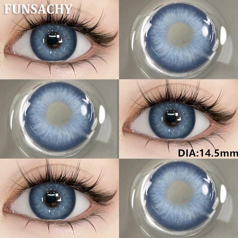 FUNSACHY Nové Módní Kontaktní Čočky 14.2mm Barevné Oční Kontaktní Čočky Modré Přírodní Čočky Šedé Zorničky Oční Make-up Kosmetika Roční