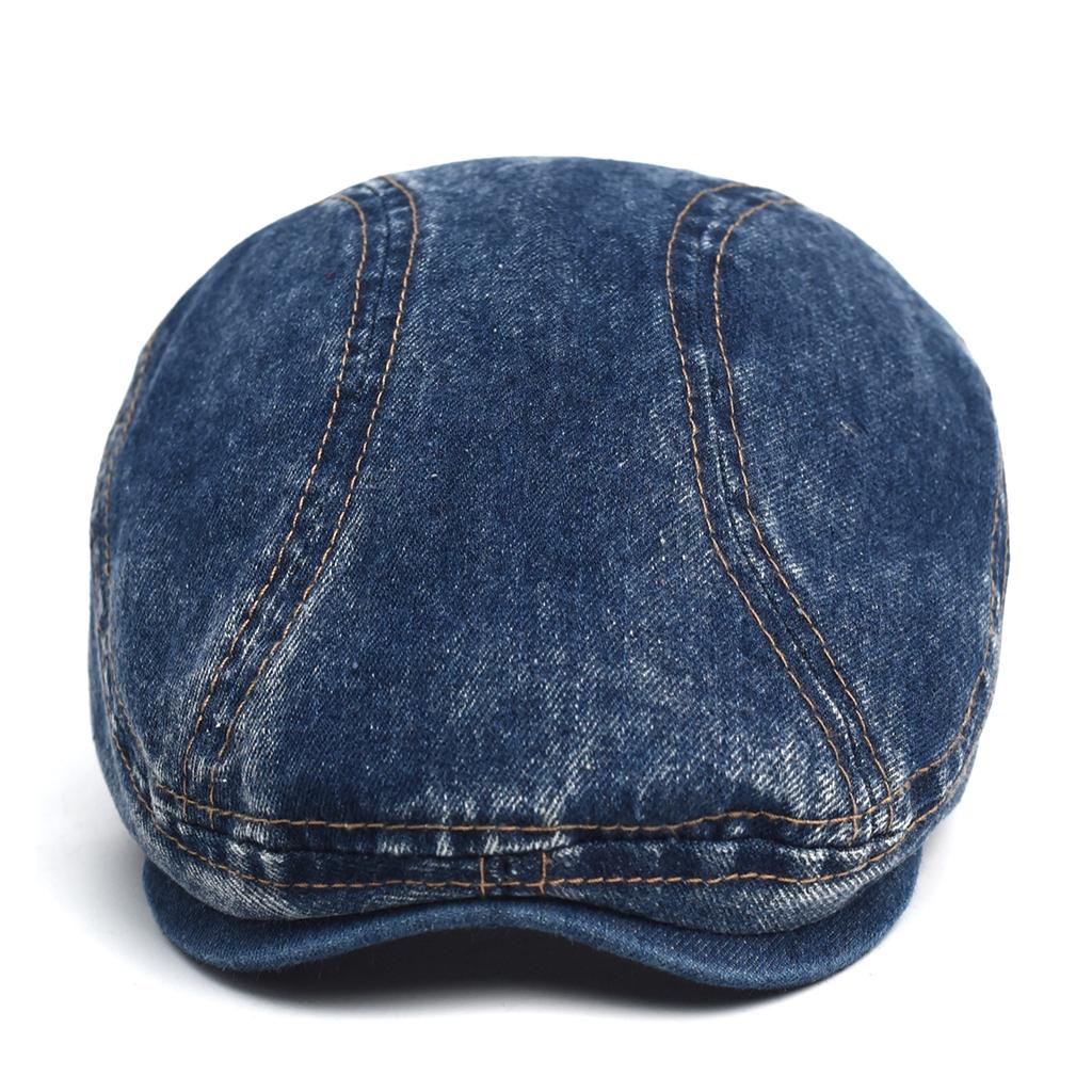 Four Seasons Denim Solid Newsboy Caps Men Washed Flat Peaked Cap Women Painter Beret Hats