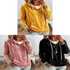 Velvet Hoodie With Solid Color For Womens Casual Autumn Winter Wear