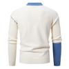 2025 New Half-height Crew Neck Sweater Men's European Size Color Matching Knitted Sweater Men's Bottoming Shirt