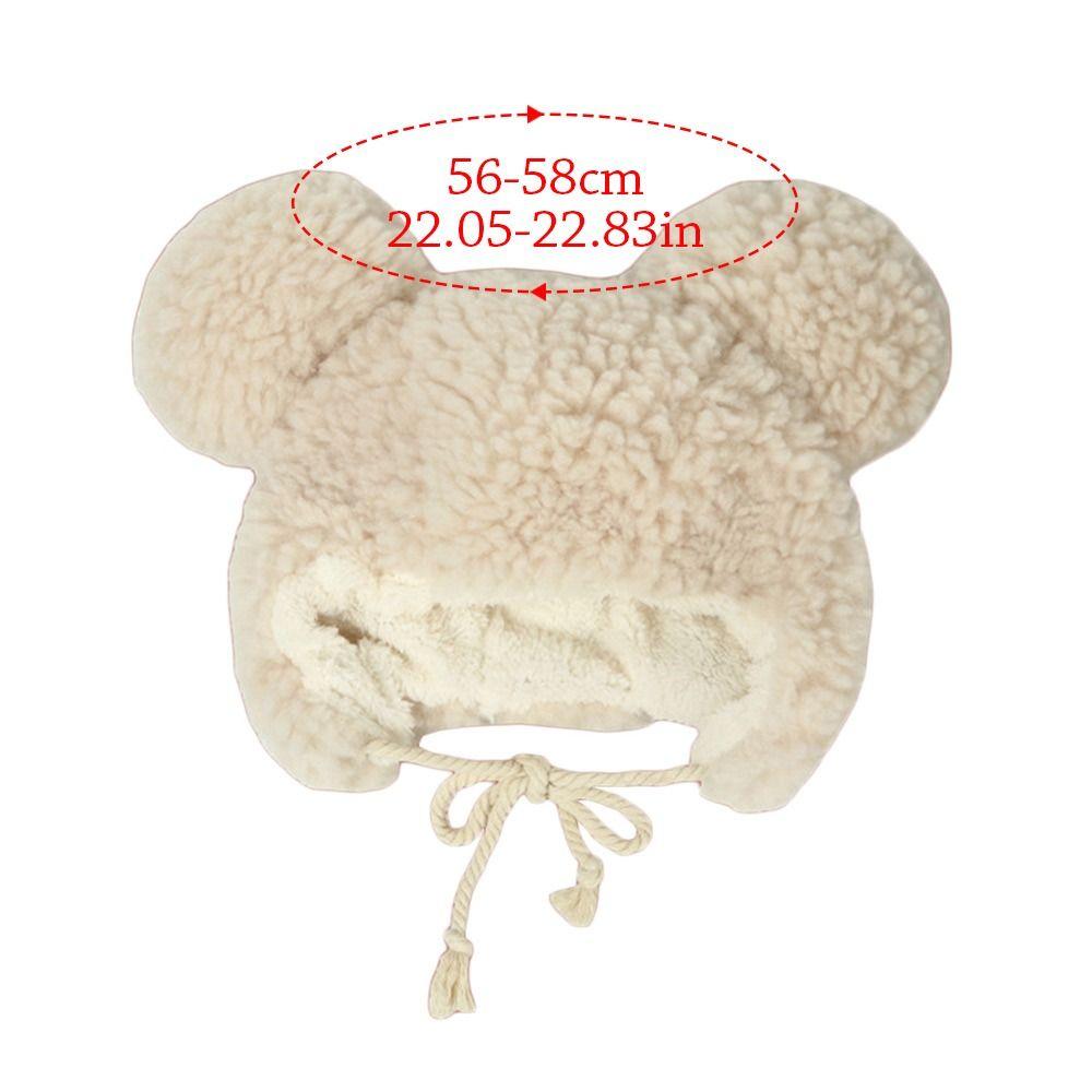 Cute Bear Ears Bomber Hats Cashmere Cycling Cap Fashion Windproof Cap  for Women