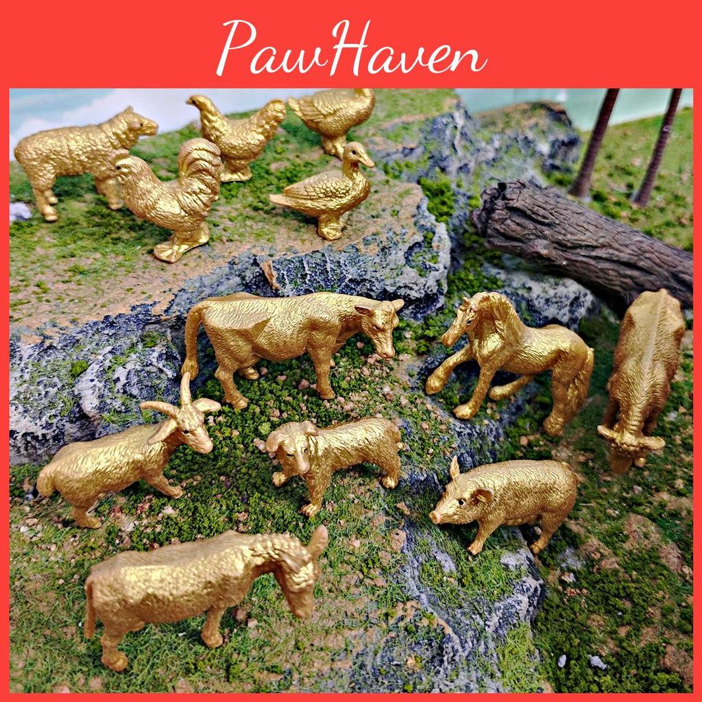 Miniature Pvc Farm Animal Model Pack With Static Livestock And Poultry For Collection And Decor