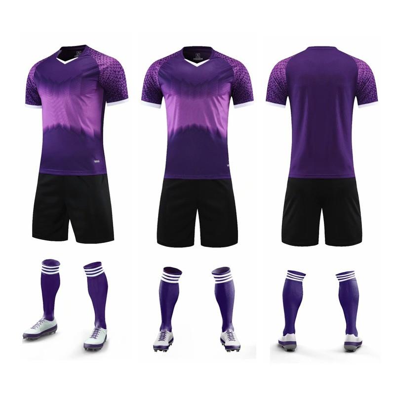 Mens Custom Printed Soccer Jersey Set Short Sleeve Football Uniform Training Match Sportswear