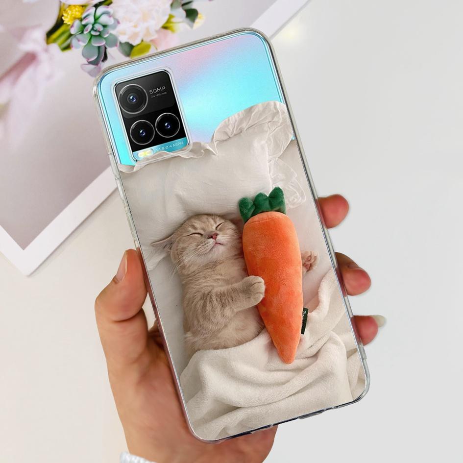 For Vivo Y33s V2109 Case Y21 2021 V2111 Cover Fashion Flower Soft Clear Silicone Slim Fundas For Vivo Y21t Y33t Y21a Y21s Bumper