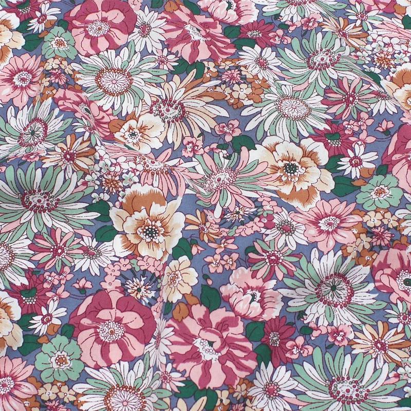145x50cm Poplin Pastoral Floral Fabric DIY Children's Wear Cloth Make Bedding Quilt Decoration Home Tablecloth Sewing Cloth