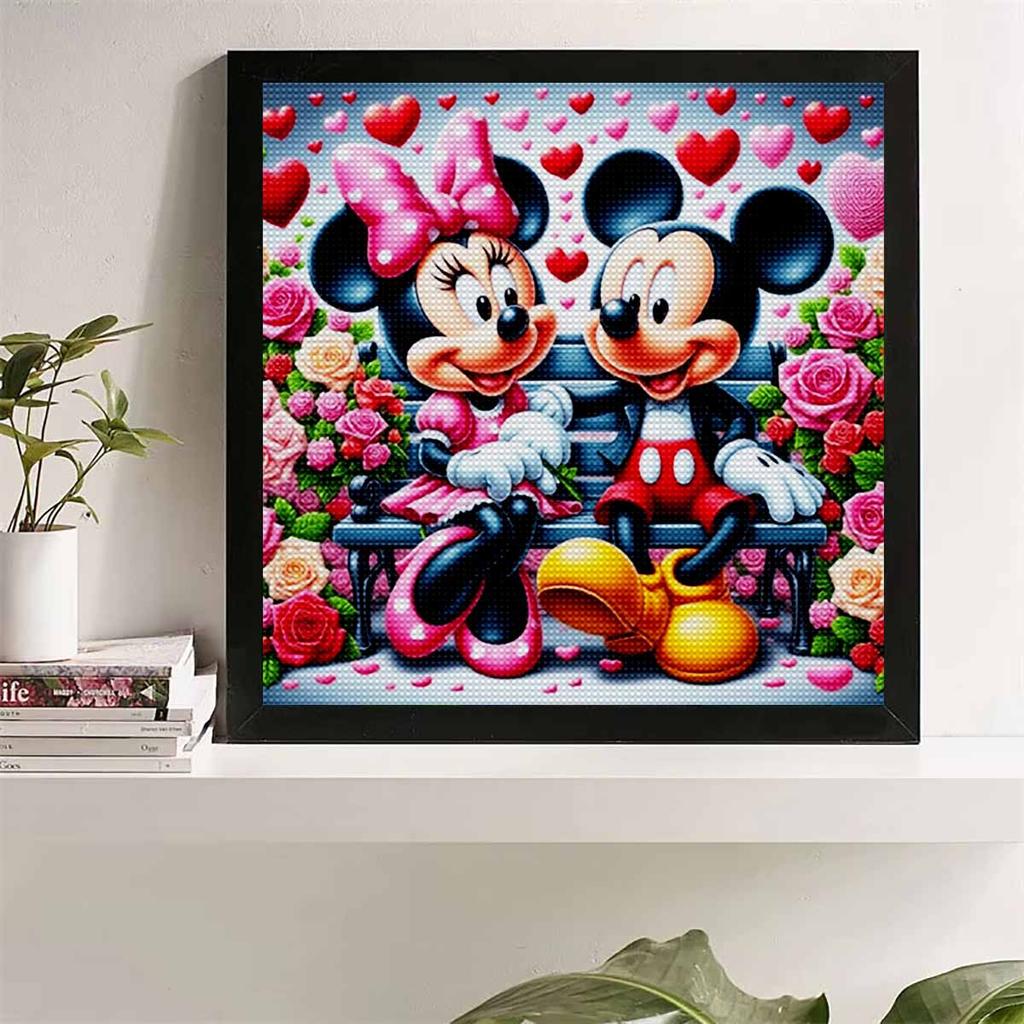 DIY Diamond Painting Round Diamond Happy Minnie Mickey Full Diamond Mosaic Home Decoration Painting Cross Stitch Kit