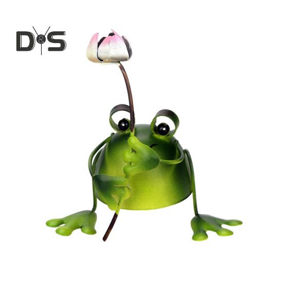 Frosch-Gartenstatue, handgefertigt, Eisenfrosch-Ornament, Sammler-Froschfigur für Terrasse, Balkon, Heimdekoration, Büro, Schreibtisch