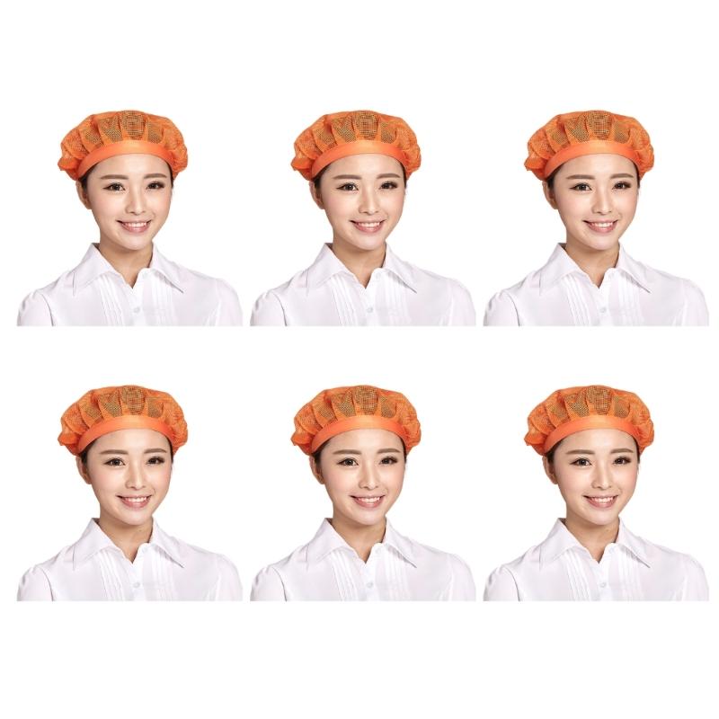 6Pcs Small Meshes Chefs Work Hat Breathable Professional Kitchen Cook Hat For Kitchen And Food Service