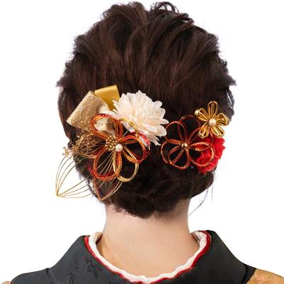OTAKUMARKET Hair Mizuhiki Flower Japanese Style Hair Wedding Hair Set of 2 Ornaments, Crafts, Hakama, Coming-of-Age Ceremony, Furisode, Kimono,