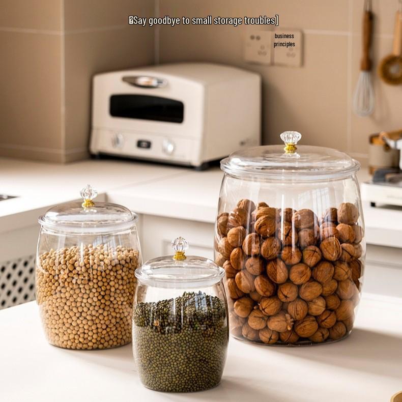 Large Capacity Food-Grade Transparent Jar - Moisture & Insect-Proof Storage for Rice, Kimchi, Grains, Cereals, & Dried Goods