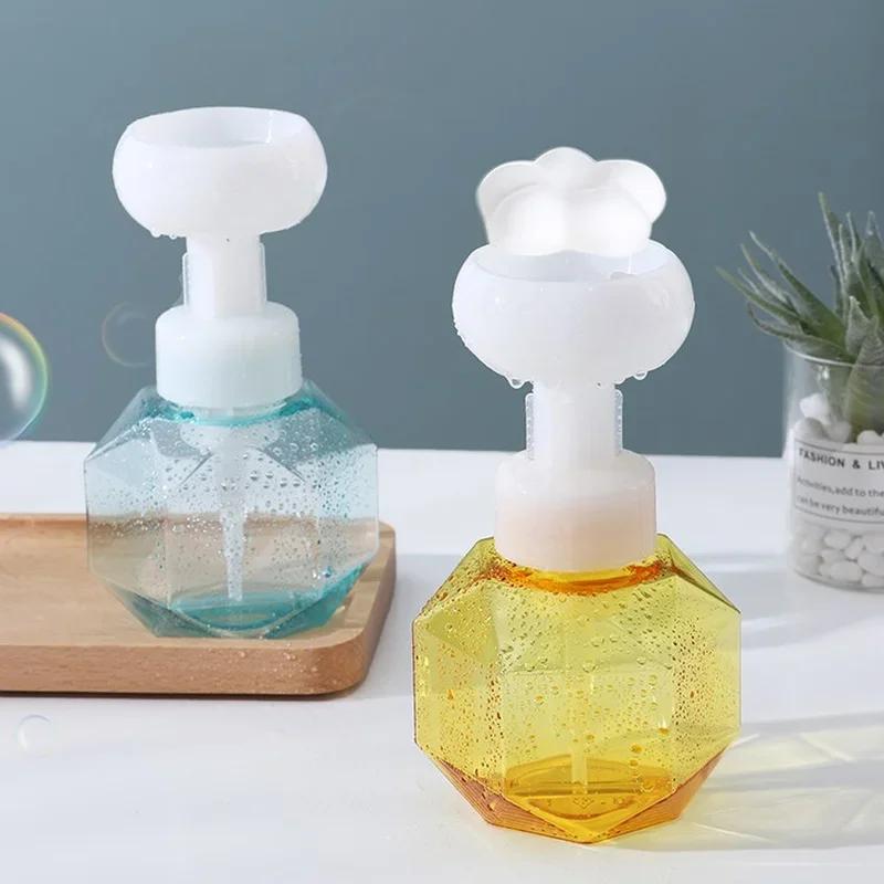 300ml Liquid Soap Dispenser Flower Shape Foam Foaming Pump Empty Bottle Plastic Clear Bottle Shower Gel Foam Pump Bottle