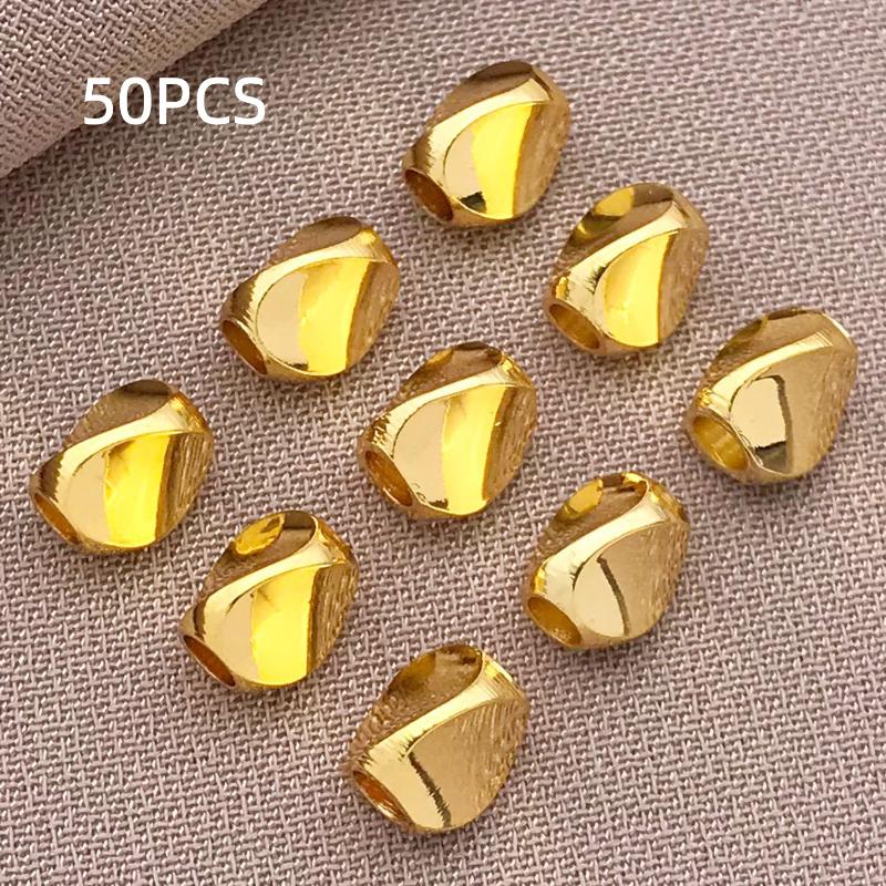 10-100Pcs Stainless Steel Gold Spacer Beads For Bracelet Jewelry Making Diy Flat Round Loose Beads Handmade Jewelry Supplies Cra