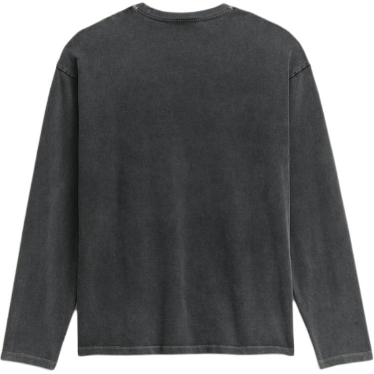 Zara Solid Color Loose Casual Round Neck Long Sleeve T-Shirt Men Tops Gray 6085926-485