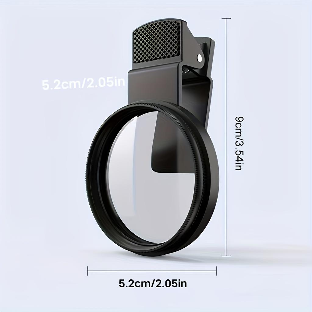 

52мм Насадка-клипса для объектива камеры телефона, Ультратонкий круговой поляризационный фильтр, Улучшает насыщенность цвета, Уменьшает блики чёрный