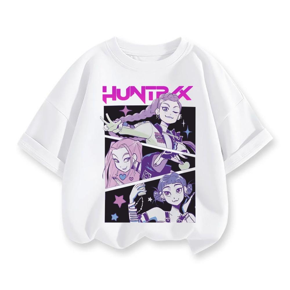 Y2K KPop Demon Hunters Kids T-shirt Cartoon Figure Printed Tops Tees Boys Girls Casual Short Sleeve Tshirt Children's Clothing