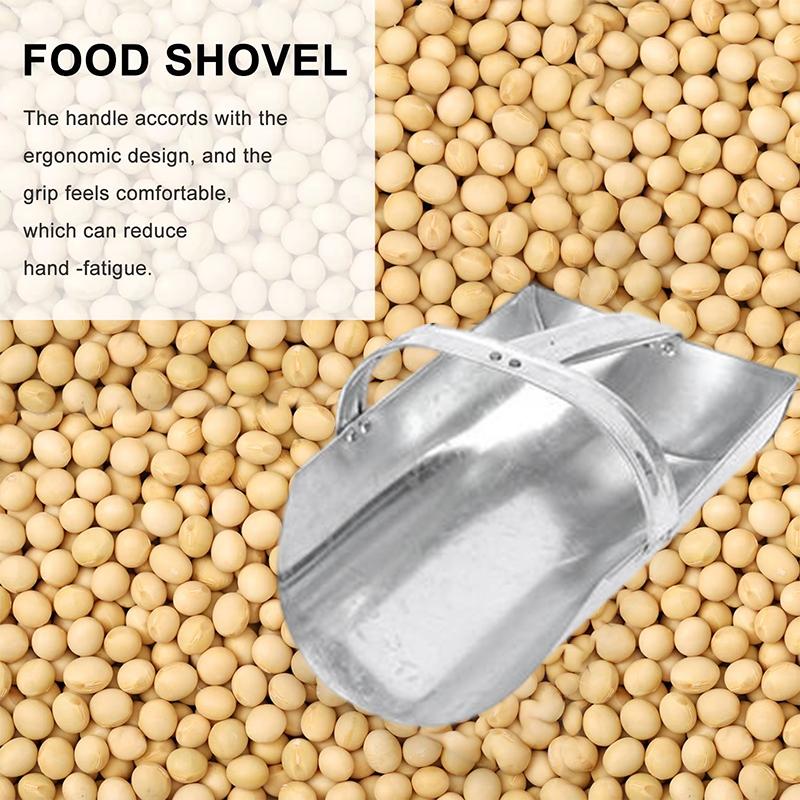 Pala Riso Grande Capacità in Metallo Pala Mangime Cereali Multifunzionale Manico Ergonomico Liscio Cucina Supermercato Fattorie