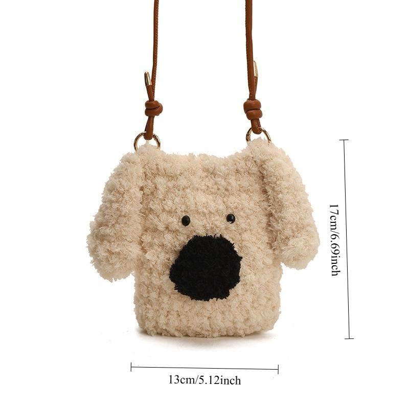 Cute Plush Puppy Crossbody Bags Soft Kawaii Pup Plushie Shoulder Bags Couple Gifts Versatile Fashion Bags for Women Child Gifts