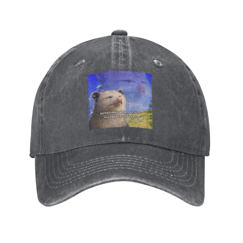Sometimes When I Close My Eyes I Cant See Washed Baseball Cap Sun Trucker Hat Spring Women Unisex Running Hippie Baseball Caps