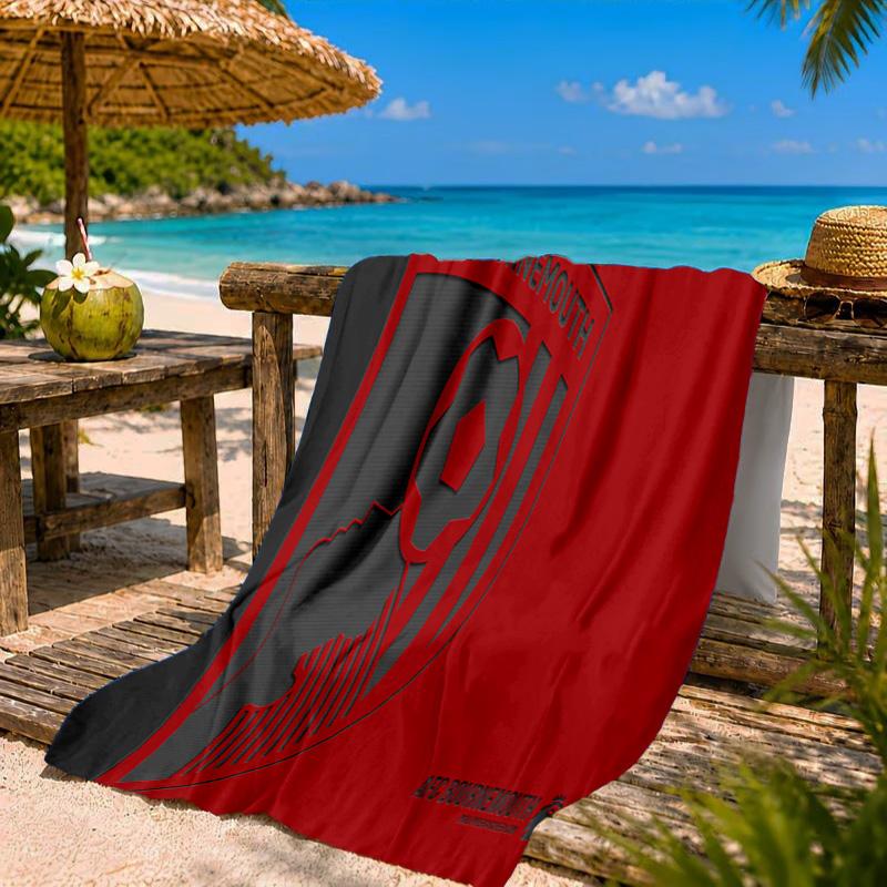 Afc Bournemouth Crest Beach Towel Microfiber Beach Towel, Lightweight and Quick-Dry, for Summer Travel, Swimming Pool Fan Birthday Gift