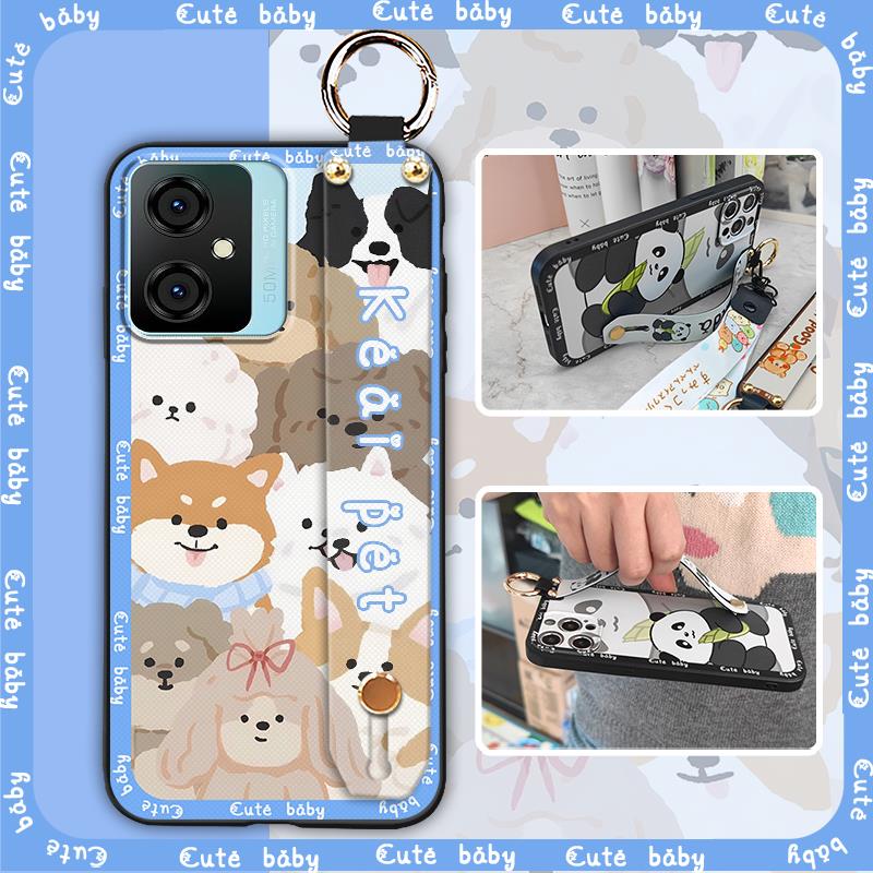 Silicone Kickstand Phone Case For Blackview Oscal C70 Shockproof Phone Holder Ring Lanyard Wristband Fashion Design Cute