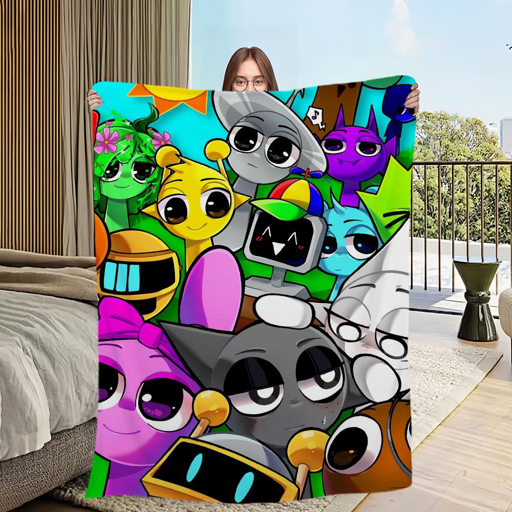 Cartoon S-Sprunki Blanket Soft And Comfortable Nap Blanket Suitable For Iiving Room Office Bedroom Warm Birthday Home Kid Gift