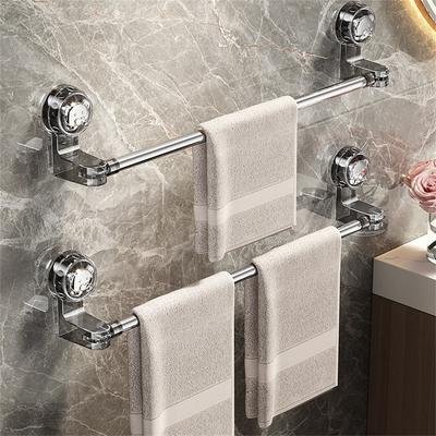 Adjustable Towel Holder Suction Cup Towel Bar Stainless Steel Accents