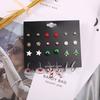 Creative Design Set Earrings, Christmas Tree Alloy Pentagram Earrings
