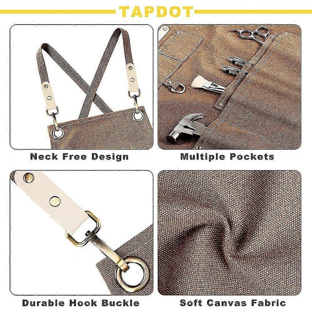 Chef Apron, Adjustable Cross Back Canvas Apron,waterdrop Resistant Multipurpose
